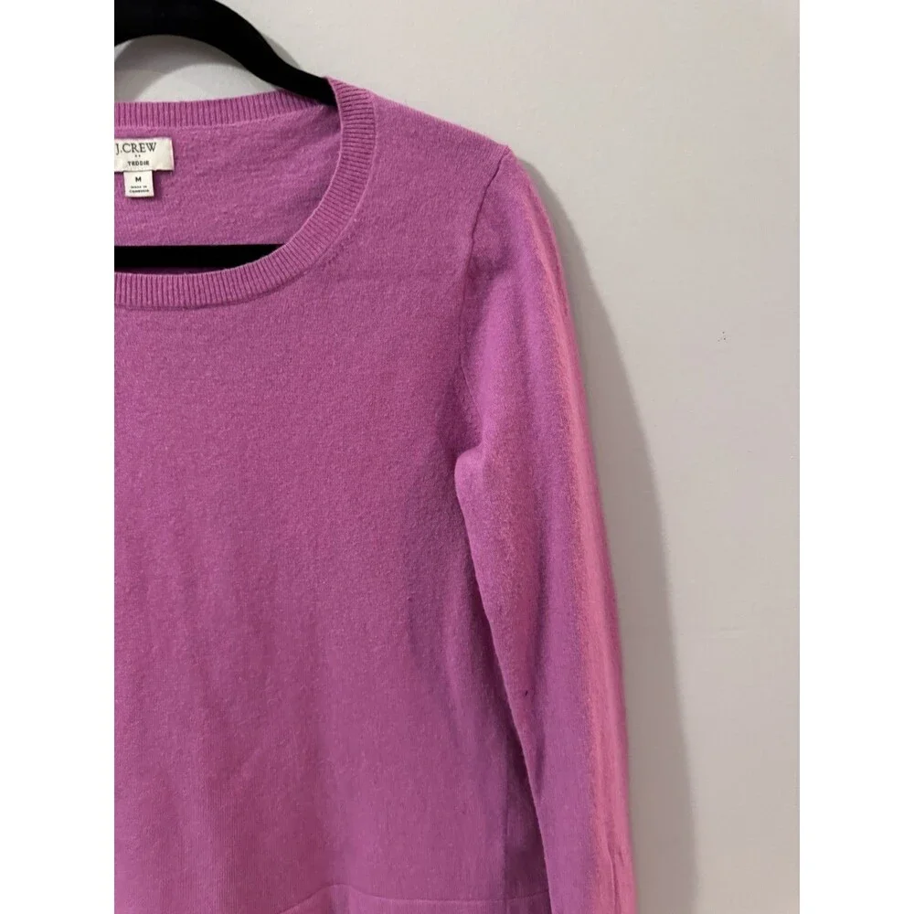 J.Crew Teddie Classic Crewneck Cotton and Wool Pullover Sweater Size Medium